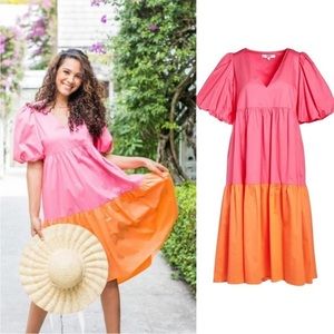 Crosby Hot Pink and Orange Brawley Dress